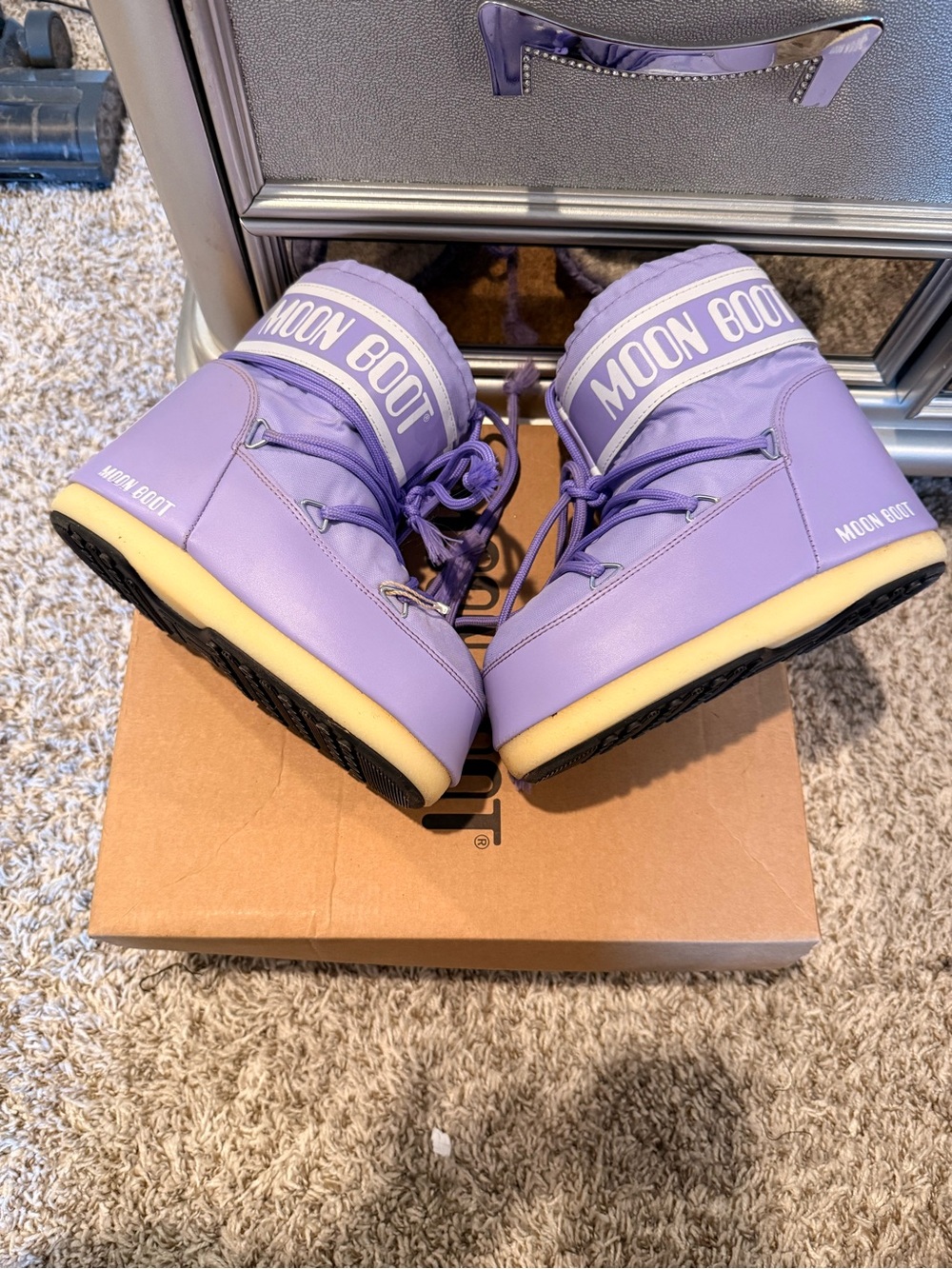 Moon Boot Lavender Purple Lace-Up Snow Boots